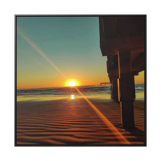 Sunset By The Pier Gallery Canvas Wraps, Square Frame